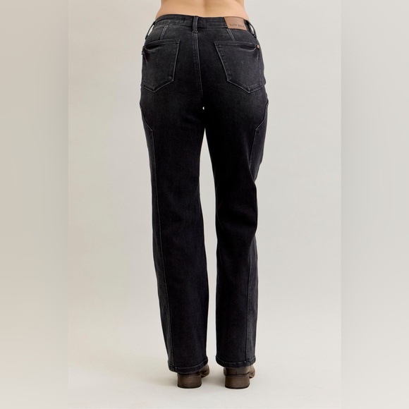 NEW 🎉Judy Blue Mid Rise Straight Western Seam Detail Jeans - Picture 8 of 11